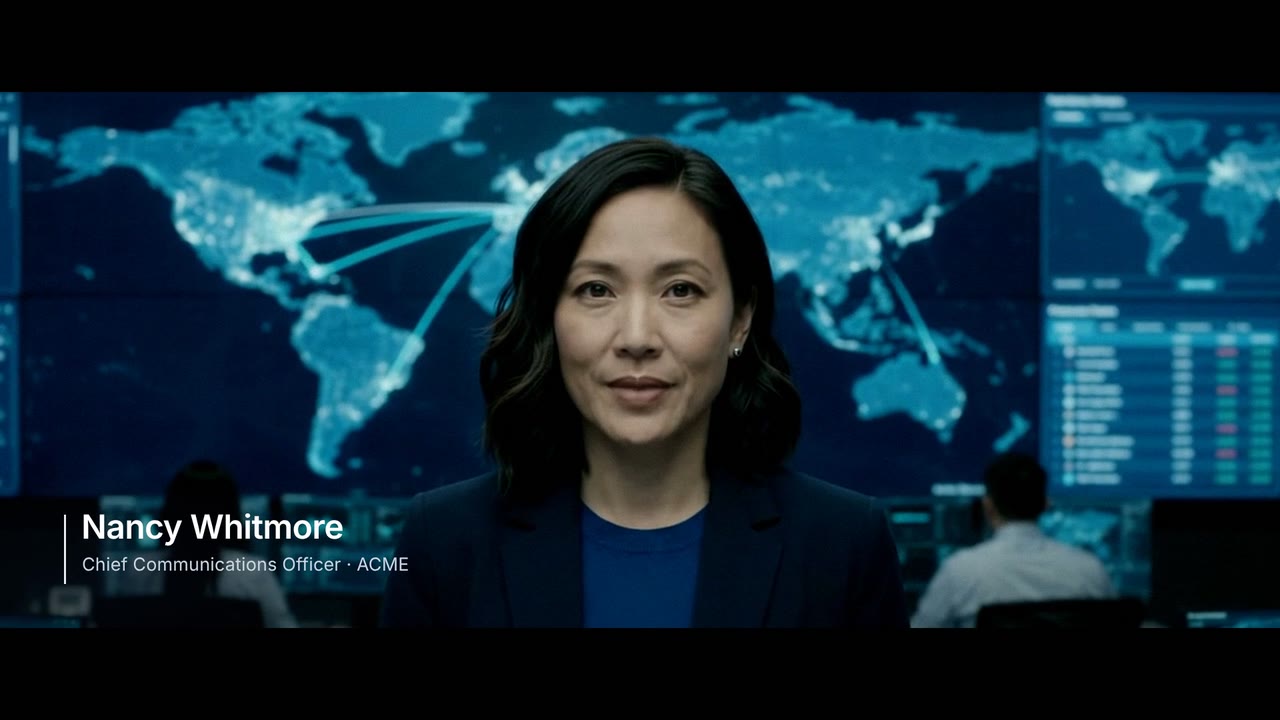 Nancy Whitmore delivering the milestone line in the war room