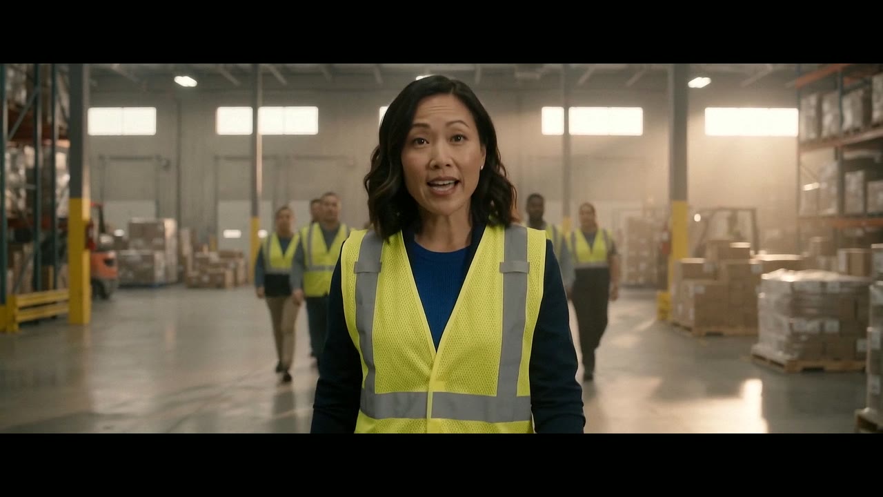 Nancy Whitmore on the warehouse floor